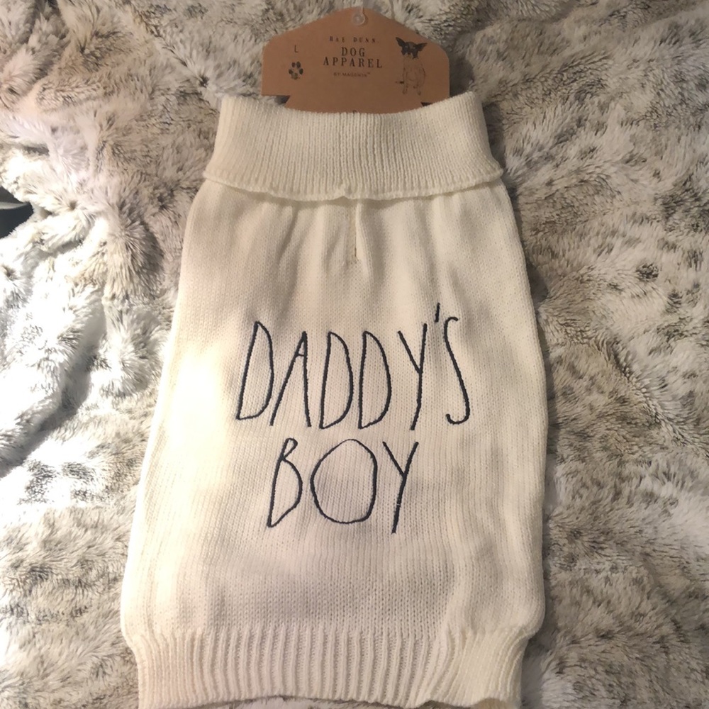 Rae Dunn DADDY’S BOY Dog Sweater Size Large